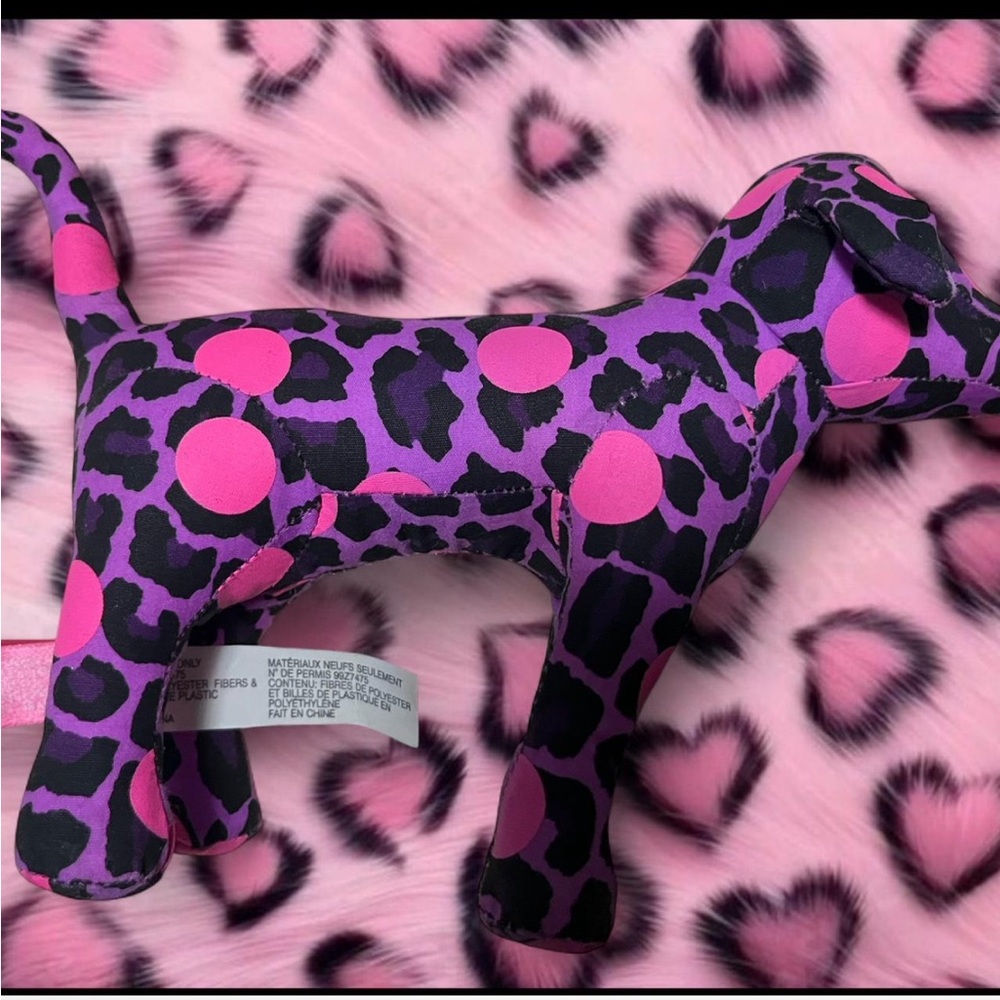 Purple and Pink VICTORIA’S SECRET PINK plush dog stuffed animal